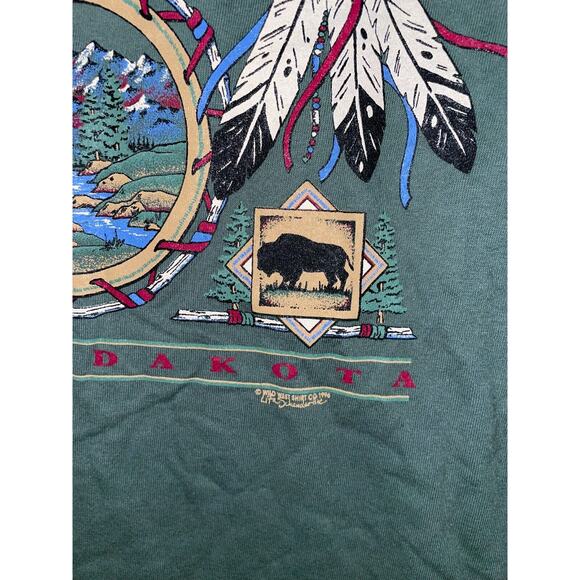 Vintage Black Hills Shirt South Dakota Green Native Graphic Tee Oneita VTG 90s - Picture 5 of 10